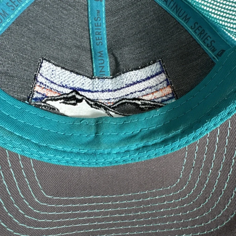 Durango Trucker Hat Cap Mesh Back SnapBack Gray Teal Mtn Graphic Travel Souvenir